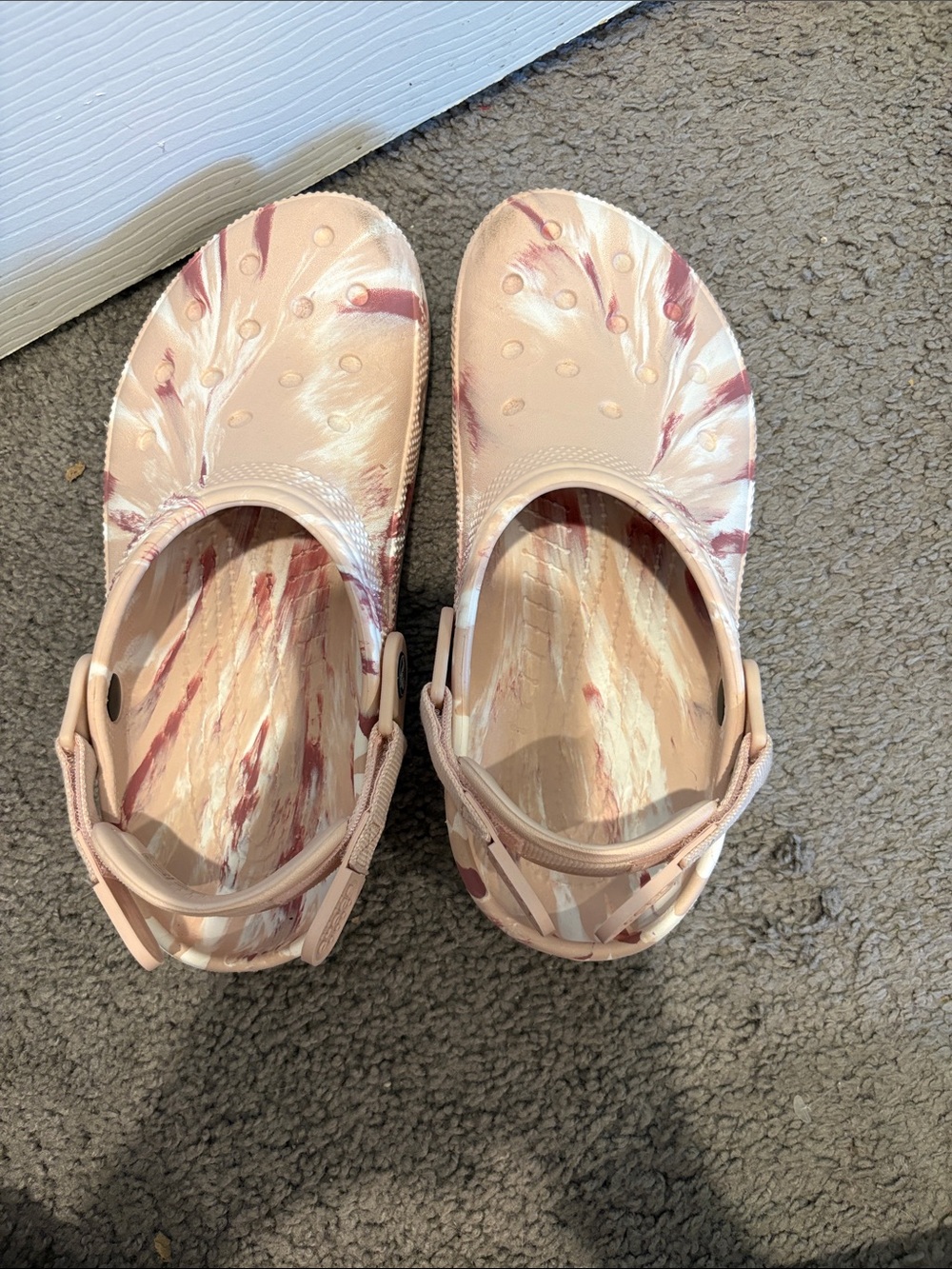 Women's Pink Marble Work Crocs